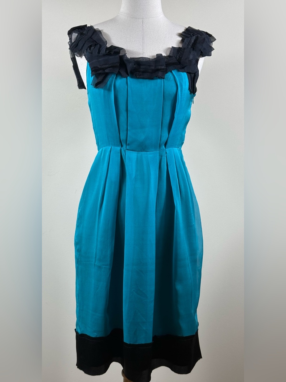 NWT Philosophy di Alberta Ferretti Silk Dress NWT Teal Sz 2 Made in Italy.